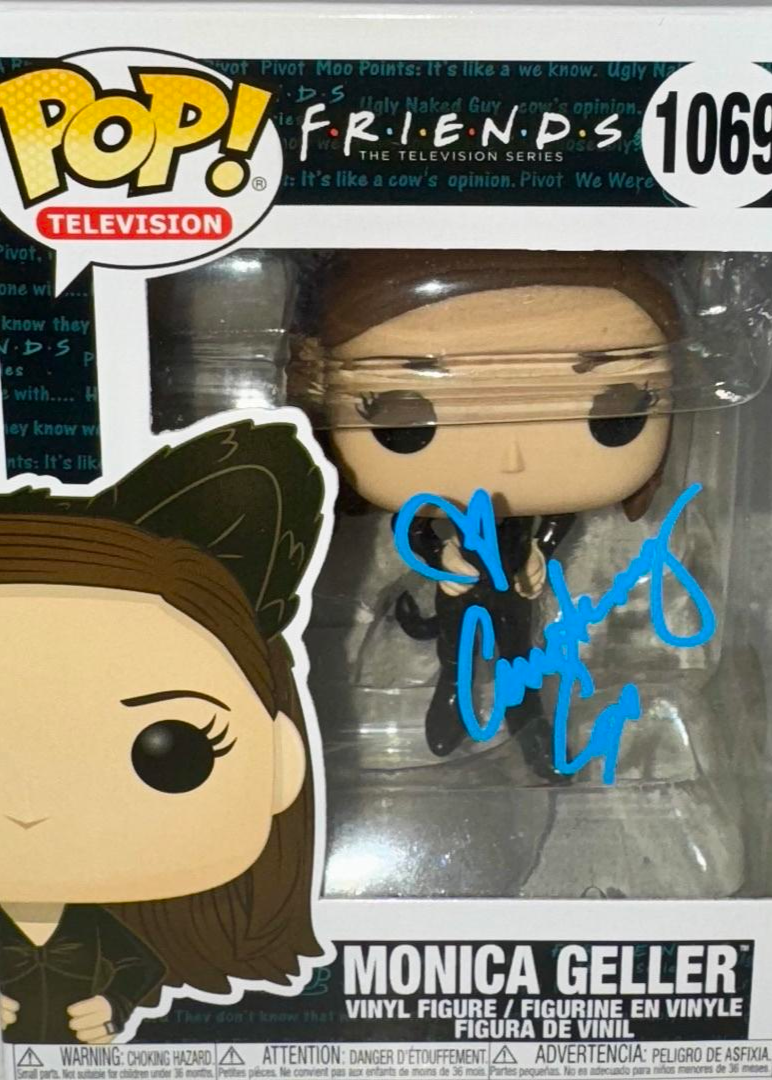 Courtney Cox Signed Funko Pop #1069 "Monica Geller" Friends (Blue Ink) - Beckett COA